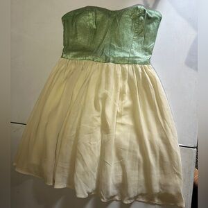 Green and Cream Dress